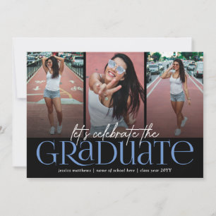 Invitation Typographie tendance Photo Collage Graduation Part