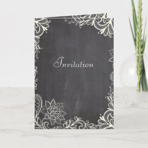 Invitation typographie vintage flourish Tableau Mariage
