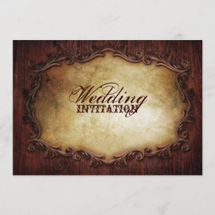 Invitation typographie vintage rustique mariage campagnard oc