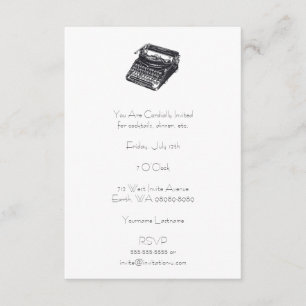 Invitation Typoscripteur rétro sans bruit de luxe