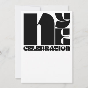 Invitation Tyrannie Noir et Blanc Rétro Nouvel An