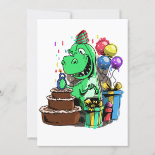 Invitation Tyrannosaurus Rex fête ses 8 dinosaures