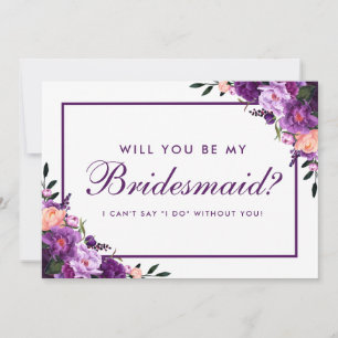 Invitation Ultra violet violet demoiselle d'honneur florale P