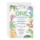 Un A-Saurus Boy Dinosaur 1er Anniversaire Invitati