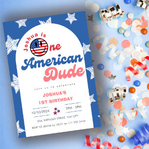 Invitation Un Américain 4 juillet 1er anniversaire