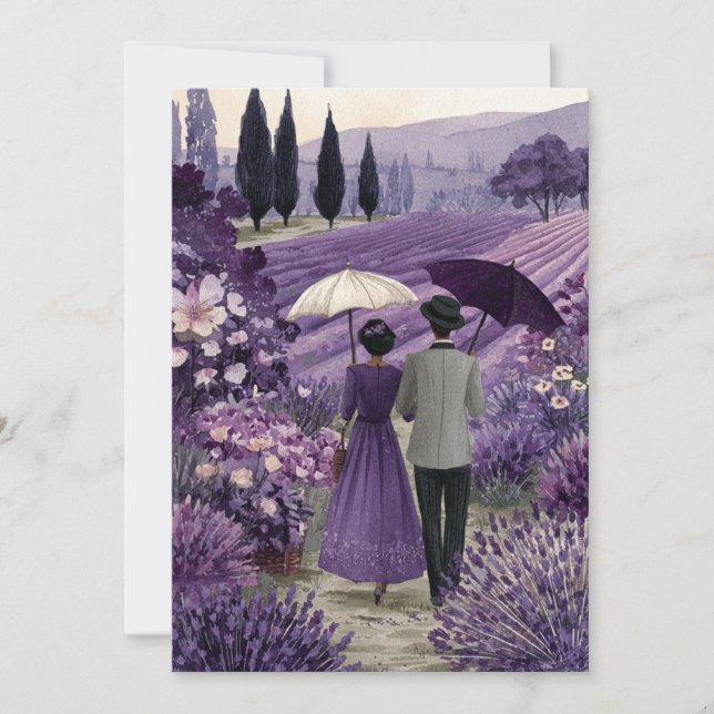 Invitation Un Amour Comme La Lavande | Le calme romantique (Devant)