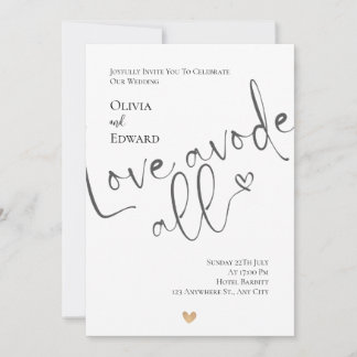 Invitation Un amour minimaliste avant tout Mariage de script