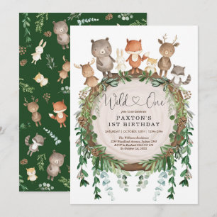Invitation Un animal sauvage de forêt rustique
