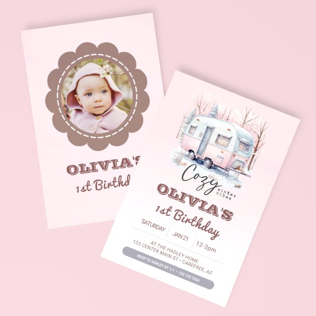 Invitation Un Anniversaire de enfant de Camper heureux (Créateur téléchargé)