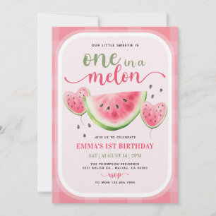 Invitation Un anniversaire Pastèque Premier anniversaire