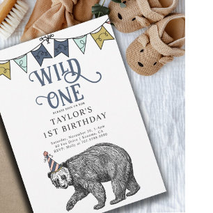 Invitation Un Anniversaire sauvage   1er anniversaire
