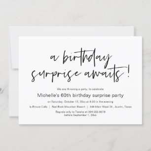 Invitation Un Anniversaire Surprise Attend La Fête