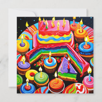 Invitation Un anniversaire tout en couleur