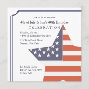 Invitation Un aperçu de l'invitation d'anniversaire du patrio