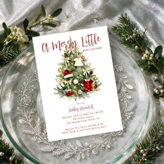 Invitation Un Arbre de Petit Noël pour Baby Shower LPM26