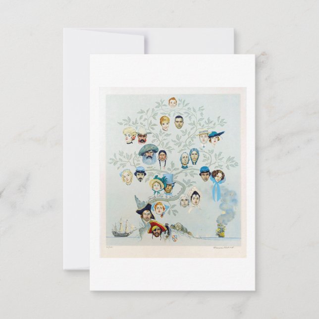 Invitation Un arbre généalogique 1959 Portrait (Devant)