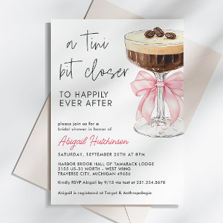 Invitation Un Arc En Rose Proche D'un Ruban Rose Espresso Mar