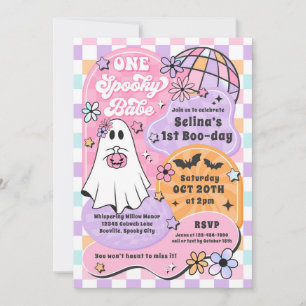 Invitation Un Babe Éffrayant Halloween Fantôme 1er anniversai