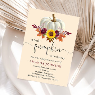 Invitation Un Baby shower Automne Un Peu Citrouille