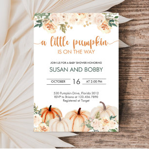 Invitation Un Baby shower Automne Un Peu Citrouille