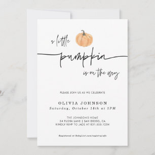 Invitation Un Baby shower Automne Un Peu Citrouille Neutre