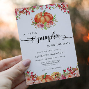 Invitation Un Baby shower Automne Un Peu Citrouille   Neutre 