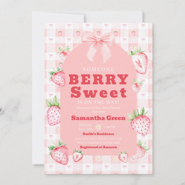 Invitation Un Baby shower Berry Sweet (Devant)
