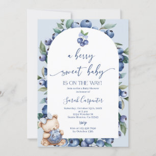 Invitation Un Baby shower Berry Sweet Baby Blueberry