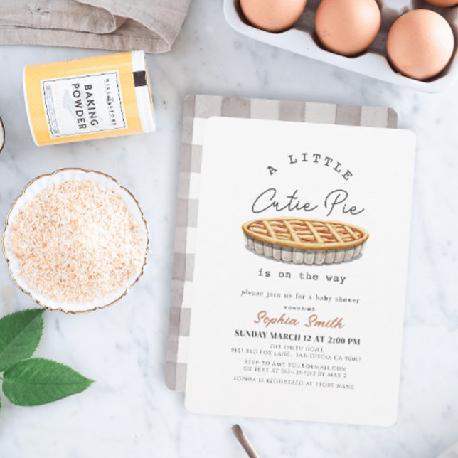 Invitation Un Baby shower Blanc Thanksgiving Pie Un Peu Cutie (Créateur téléchargé)