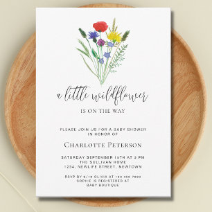 Invitation Un Baby shower Boho Un Peu Fleur sauvage
