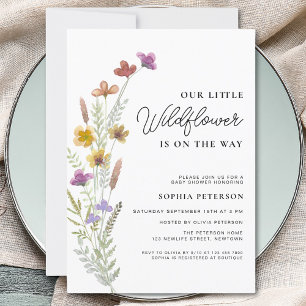 Invitation Un Baby shower Boho Un Peu Fleur sauvage