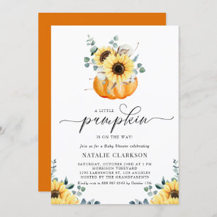 Invitation Un Baby shower D'Automne De Tournesol Rustique Un 