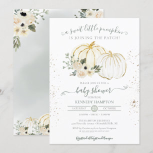 Invitation Un Baby shower d'automne neutre pour un peu Citrou