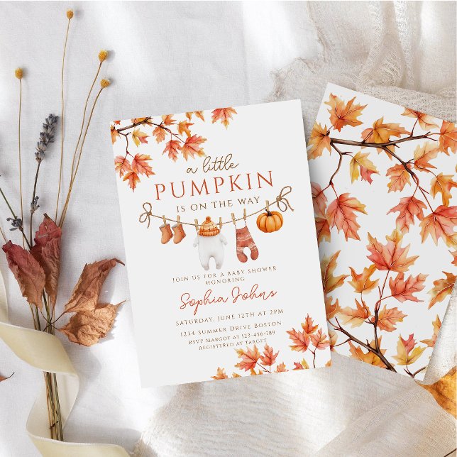 Invitation Un Baby shower d'automne un peu Citrouille (Créateur téléchargé)
