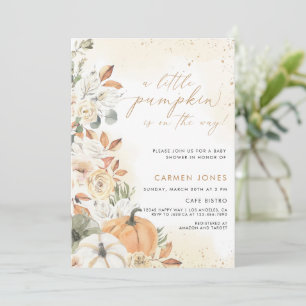 Invitation Un Baby shower D'Automne Un Peu Citrouille Neutre 
