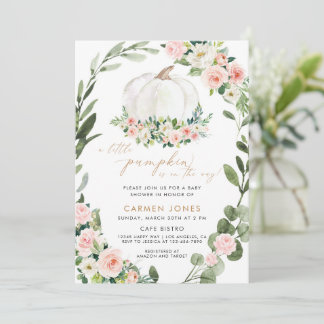 Invitation Un Baby shower D'Automne Un Peu Citrouille Neutre 