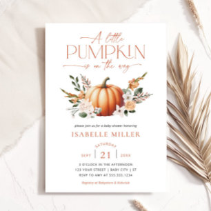 Invitation Un Baby shower D'Automne Un Peu Citrouille Neutre 