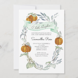 Invitation Un Baby shower D'Automne Un Peu Citrouille Neutre 