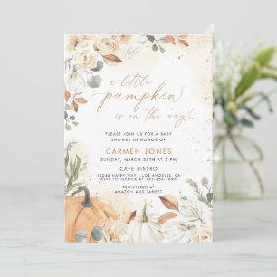 Invitation Un Baby shower D'Automne Un Peu Citrouille Neutre