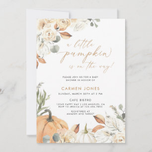 Invitation Un Baby shower D'Automne Un Peu Citrouille Neutre