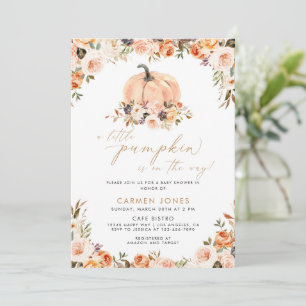 Invitation Un Baby shower D'Automne Un Peu Citrouille Neutre
