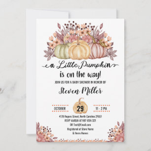 Invitation Un Baby shower de fleurs d'automne un peu Citrouil