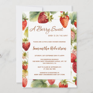 Invitation Un Baby shower de fraise doux Berry