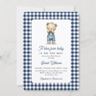 Invitation Un Baby shower de garçon Jean bleu