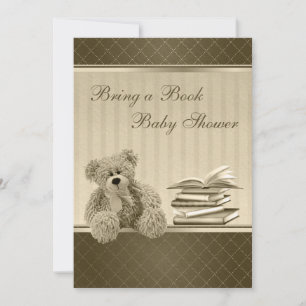 Invitation Un Baby shower de livre pour un beau Teddy Neutral
