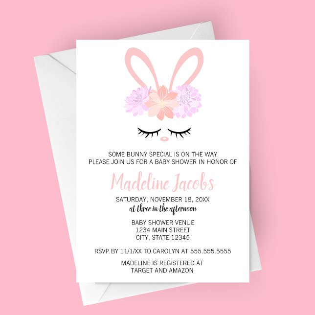 Invitation Un Baby shower de printemps Bunny (Some Bunny Special Baby Shower Invitation for Spring or Easter Baby Showers)