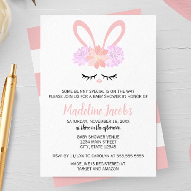 Invitation Un Baby shower de printemps Bunny (Créateur téléchargé)