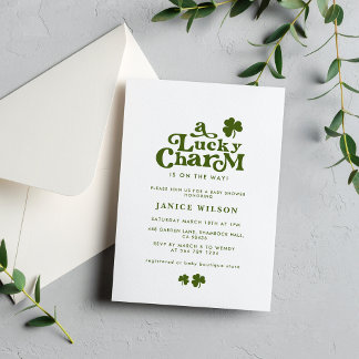 Invitation Un Baby shower de St. Patrick's Day au charme chan