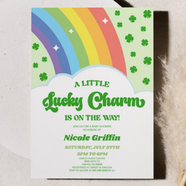 Invitation Un Baby shower de St. Patrick's Day au charme chan (Créateur téléchargé)