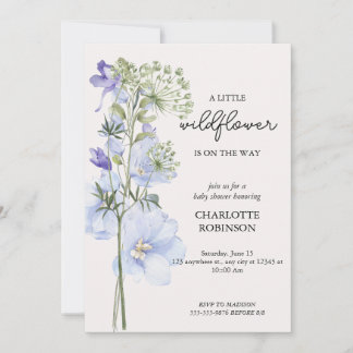 Invitation Un Baby shower Fleur sauvage Un Peu Élégant